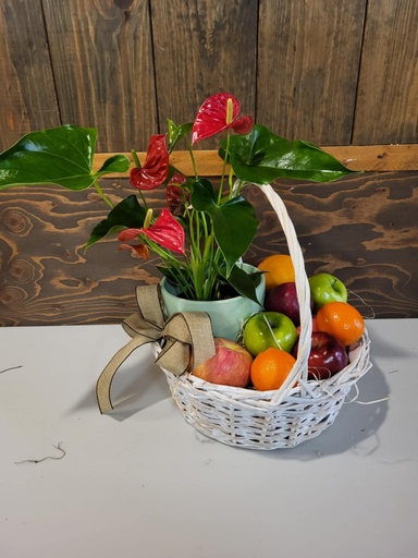 Panier plante et fruits